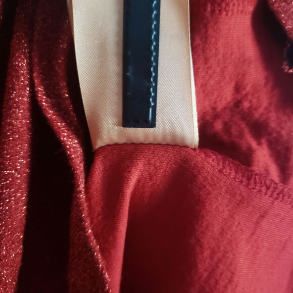 Scotch & Soda Metallic Red & Gold Long Ruffle Sleeve Top Size XS - Picture 7 of 7